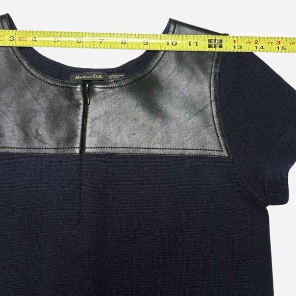 Massimo Dutti Wool Blend Mini Dress With Leather Details - Picture 9 of 15
